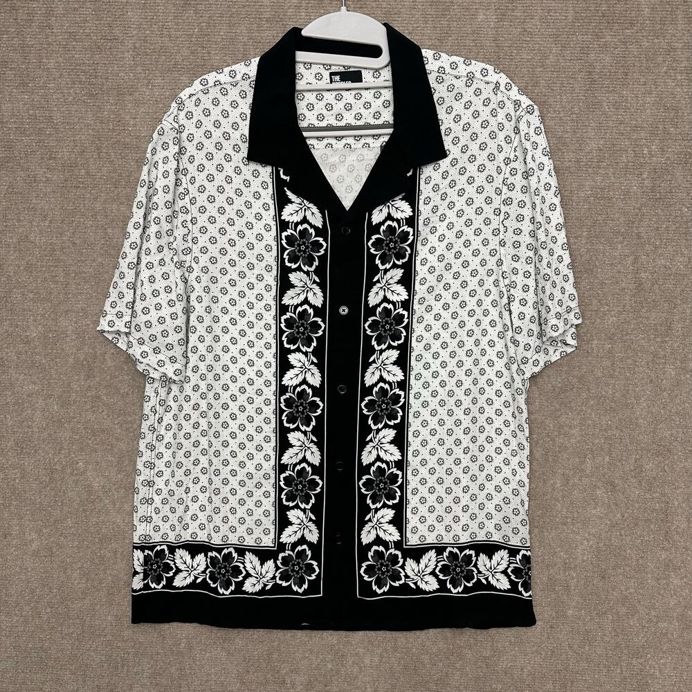 The Kooples Men's Short Sleeve Floral Camp Collar Button Casual Shirt Size Small